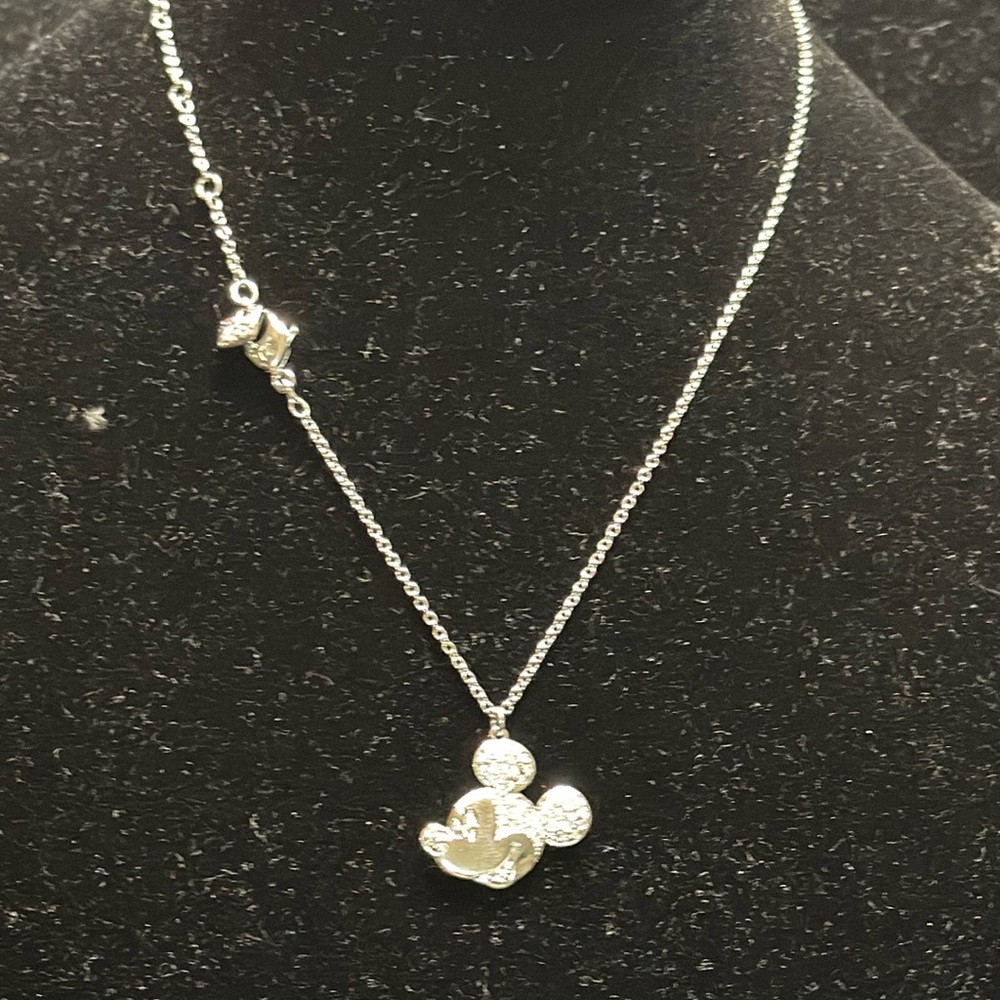 Swarovski silver tone Disney Mickey Mouse necklace